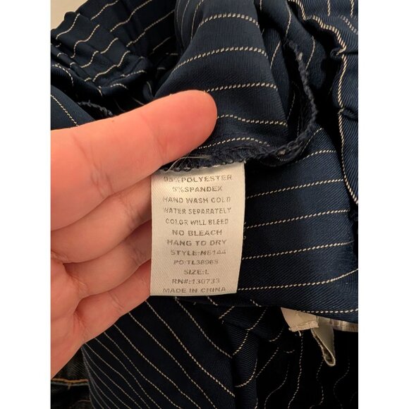 Umgee Asymmetrical Hem Pinstripe Skirt L - Picture 4 of 4